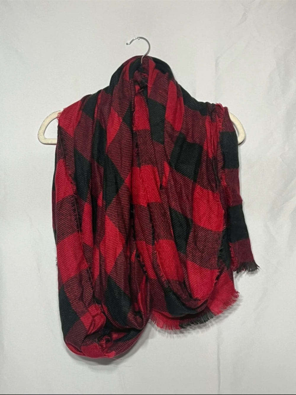 Red and Black Buffalo Plaid Blanket Scarf